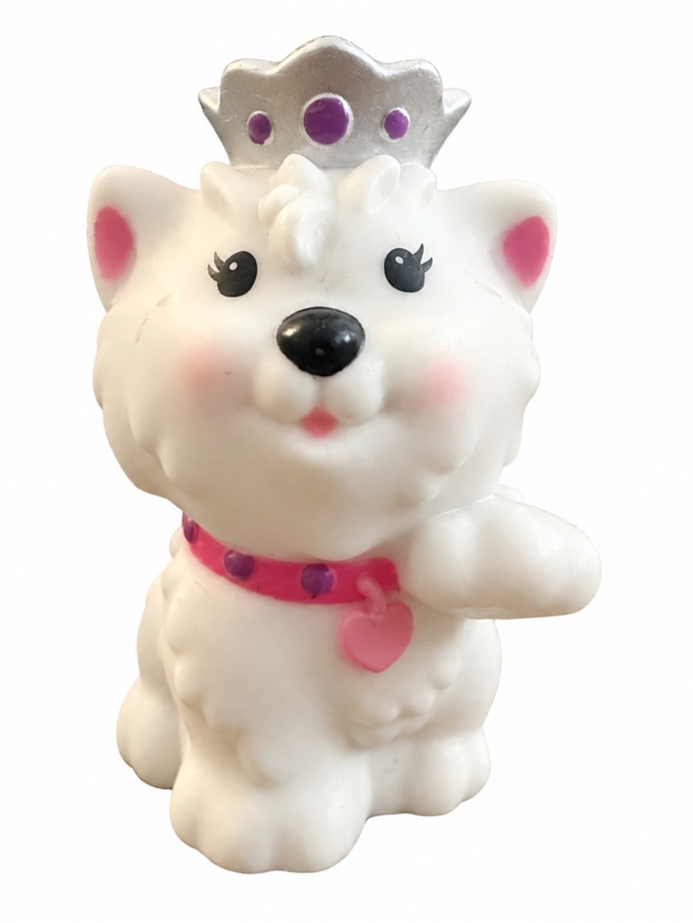 Fisher-Price Little People White Princess Dog Figure with Crown